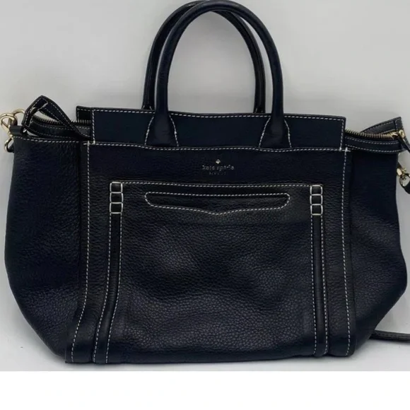 Kate Spade Black Pebbled Leather Satchel - Picture 1 of 6
